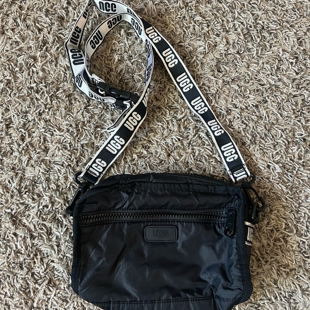 UGG Black Belt Bag with Textured Design